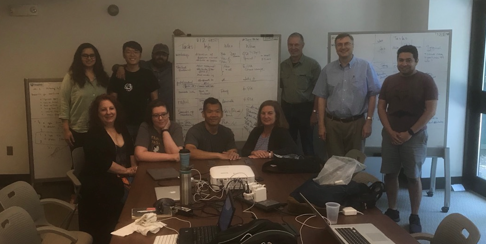 Standing L-R: Shweta Nakar, Fang Huang, Anirudh Prabhu, Bob Hazen, Peter Heaney, Ahmed Eleish Sitting L-R: Kathy Fontaine, Katherine Chastain, Hao Zhong, Brenda Thompson Missing: Peter Fox, Dan Hummer (via videolink)